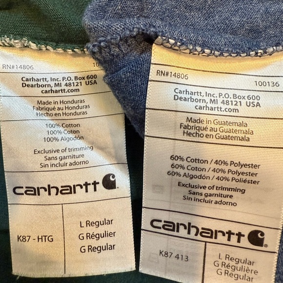 Carhartt K87 Pocket Tee Bundle | Size L | Blue + Green Workwear - Picture 4 of 9